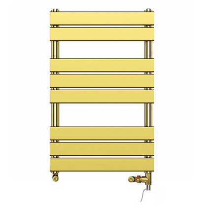  Dual Fuel -500 x 800mm Straight Gold Panel Heated Towel Rail - (incl. Valves + Electric Heating Kit) 