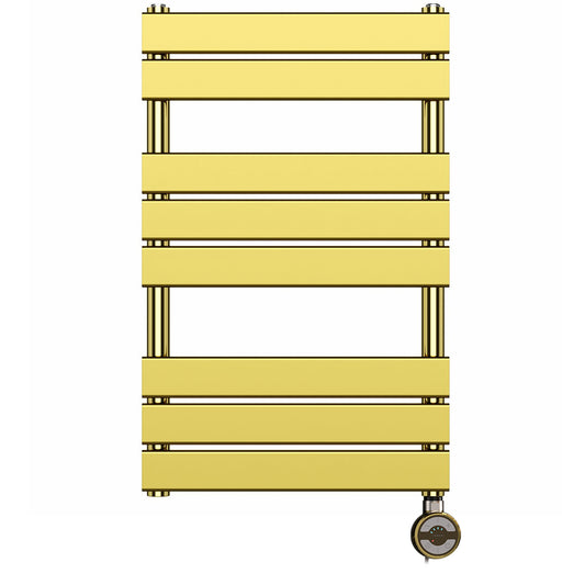 500mm Wide x 800mm Shiny Gold Electric Heated Towel Rail Panel Designer Bathroom Radiator