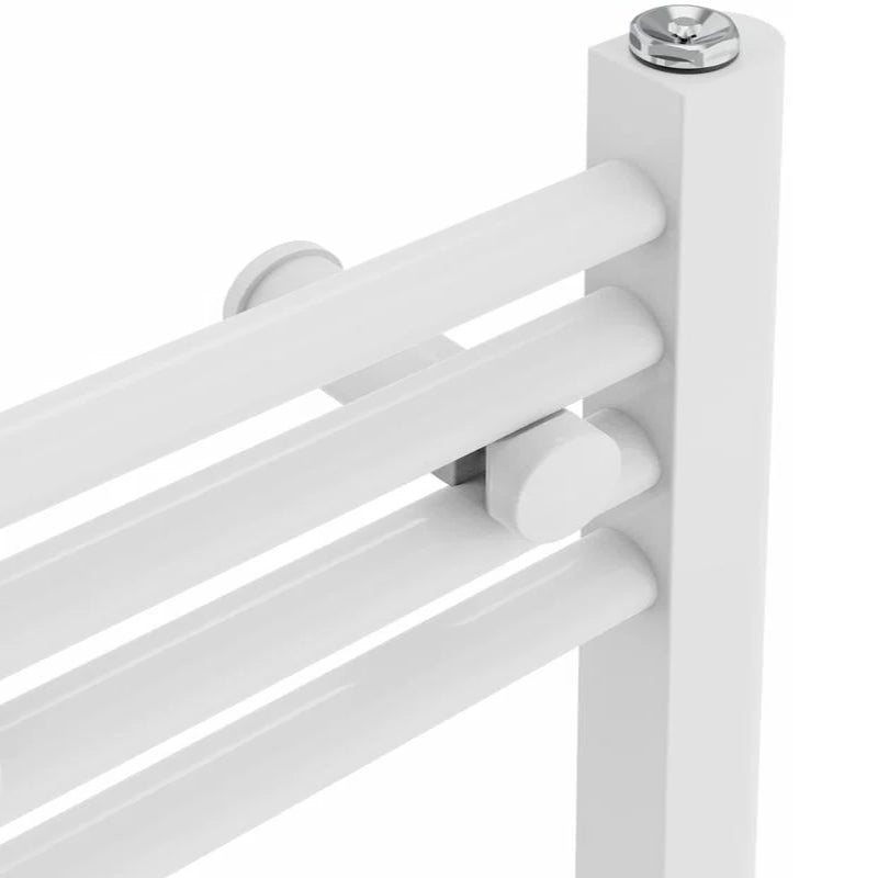  400mm x 1000mm White Heated Towel Rail Radiator | Central Heating 19mm Tube