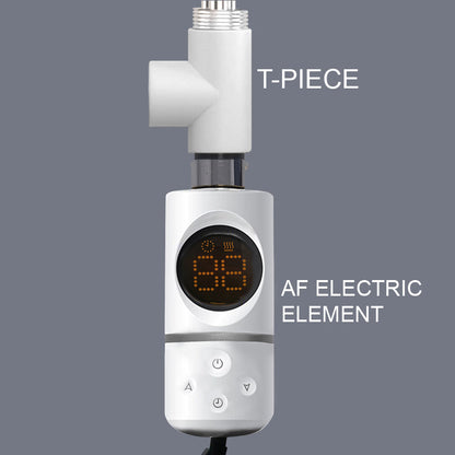  Dual Fuel Towel Rail Heating Element with T-Piece Thermostatic White LCD Timer Child Lock IP44 UK 
