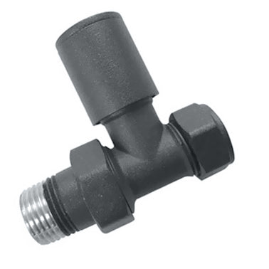  Straight Anthracite Radiator Valve 15mm Single
