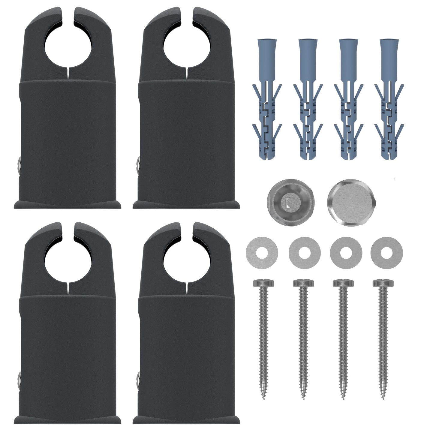 Clamp UNIVERSAL Anthracite brackets Heated towel RAIL radiator