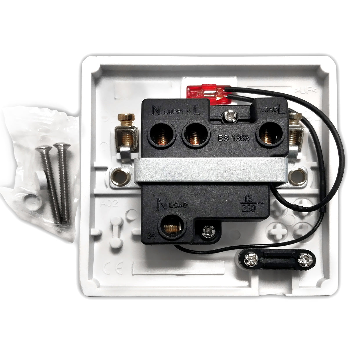 Bathroom Socket - Fused Spur Connection Unit - 13A - White Standard