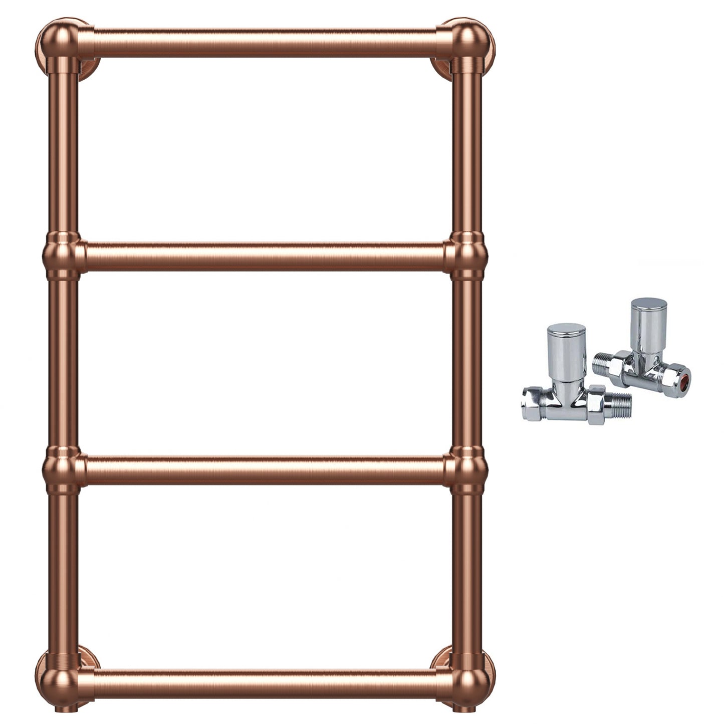  500 x 750mm Charlotte Traditional Brass Heated Towel Rail Radiator Central Heating Bathroom Heater
