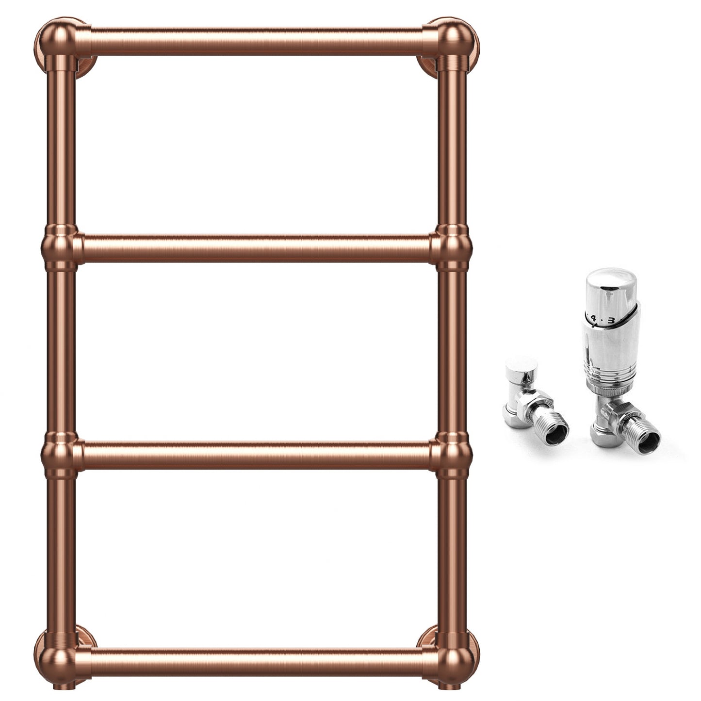  500 x 750mm Charlotte Traditional Brass Heated Towel Rail Radiator Central Heating Bathroom Heater
