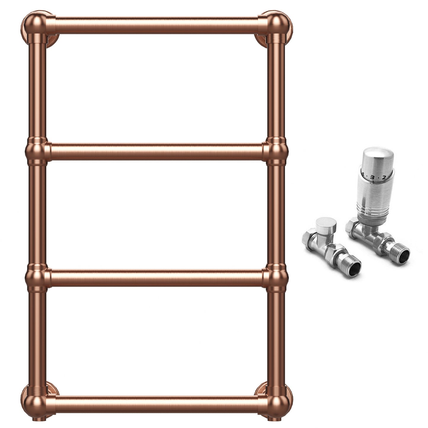  500 x 750mm Charlotte Traditional Brass Heated Towel Rail Radiator Central Heating Bathroom Heater