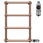 500 x 750mm Brass Electric Heated Towel Rail Radiator Traditional Ladder Bathroom Heater Pre Filled 