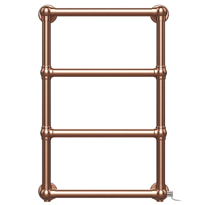  500 x 750mm Brass Electric Heated Towel Rail Radiator Traditional Ladder Bathroom Heater Pre Filled 