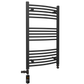 Sèche-serviettes chauffant incurvé noir mat 500 x 900 mm (avec vannes et kit de chauffage électrique) 