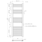 400mm x 1200mm White Heated Towel Rail Radiator | Central Heating 19mm Tube 