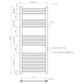 500mm x 1200mm White Heated Towel Rail Radiator | Dual Fuel 19mm Tube 