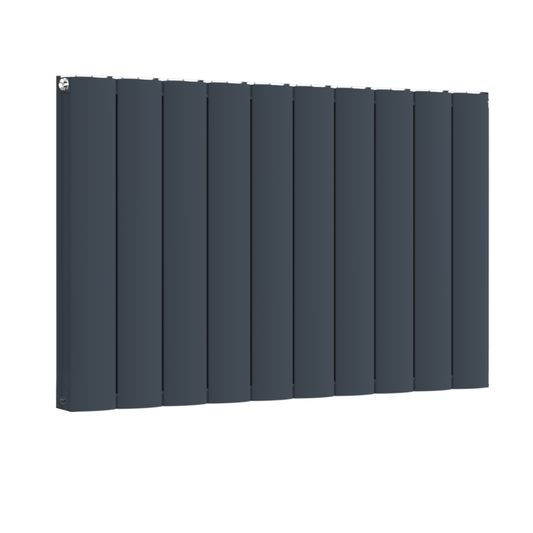 Horizontal Aluminium Radiator 600 x 1022mm – Anthracite Grey Double Panel – Model Diva 