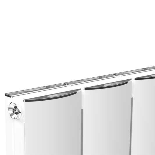 Horizontal Aluminium Radiator 600 x 1022mm – White Double Panel – Model Diva 