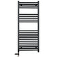 600 x 1200mm Dual Fuel Flat Black Electric Heated Towel Rail Radiator 25mm Tube 