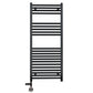 600 x 1200mm Dual Fuel Flat Black Electric Heated Towel Rail Radiator 25mm Tube 