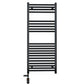 600 x 1200mm Dual Fuel Flat Black Electric Heated Towel Rail Radiator 25mm Tube 