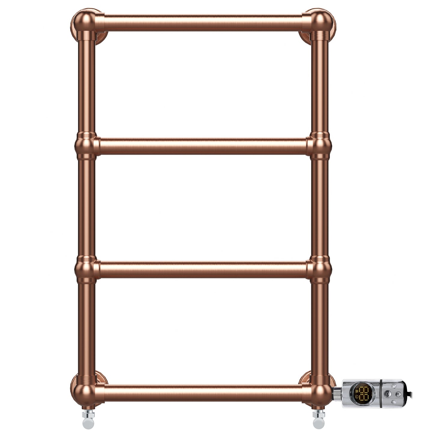  Dual Fuel Traditional Brass Heated Towel Rail 500 x 750mm Charlotte (Incl. Valves + Electric Heating Kit)