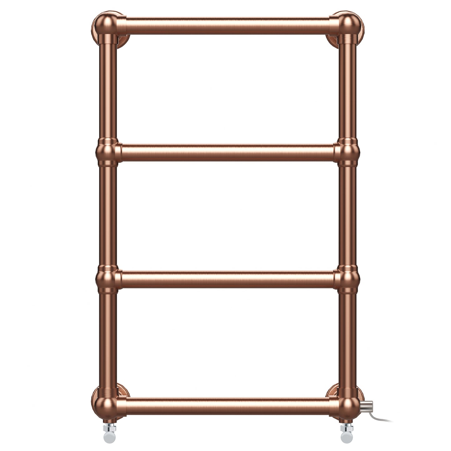  Dual Fuel Traditional Brass Heated Towel Rail 500 x 750mm Charlotte (Incl. Valves + Electric Heating Kit)
