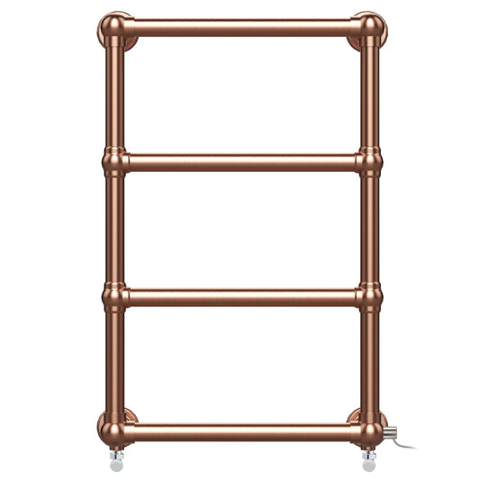 Dual Fuel Traditional Brass Heated Towel Rail 500 x 750mm Charlotte (Incl. Valves + Electric Heating Kit) 