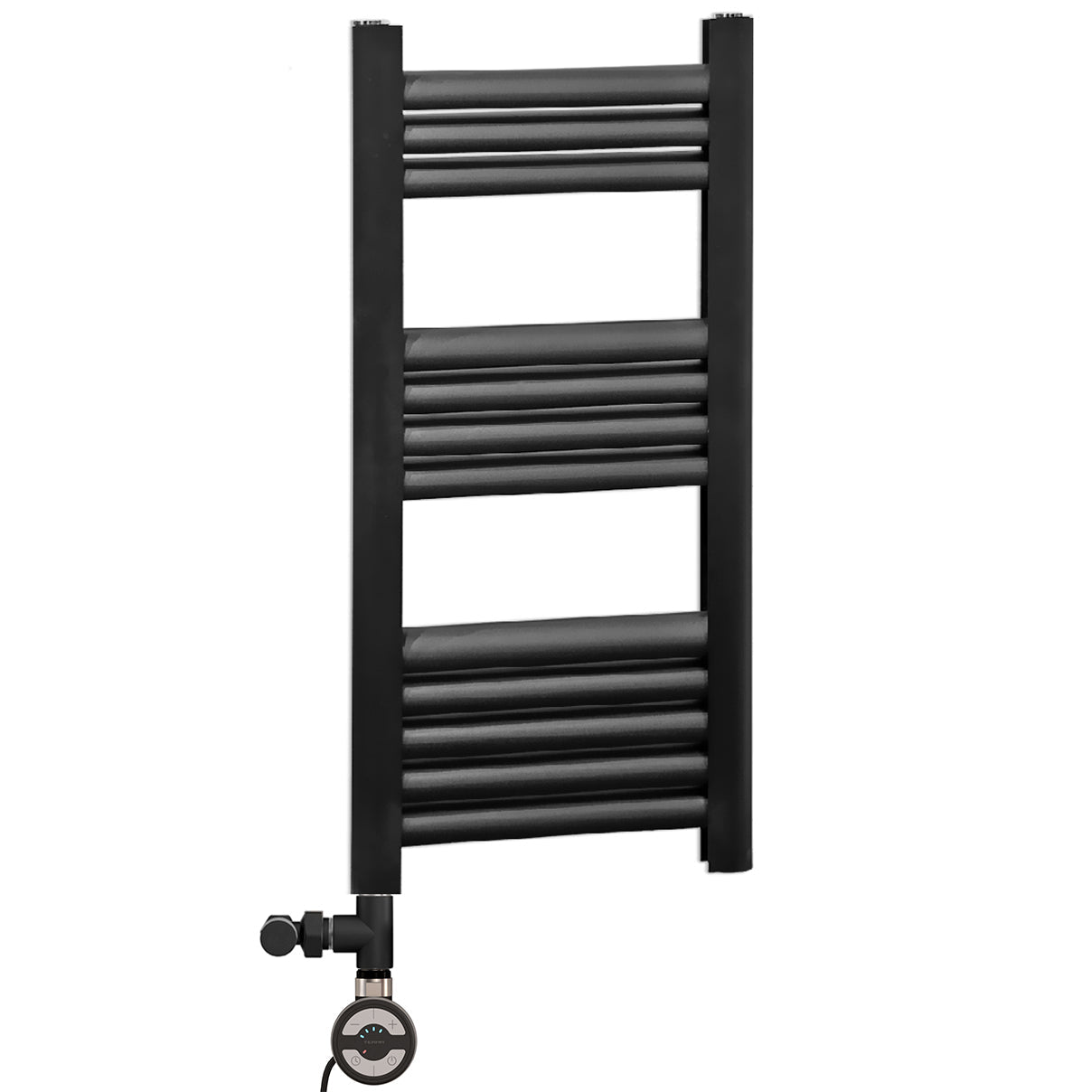  Dual Fuel 500mm x 800mm Accuro Korle Matt Black Designer Heated Towel Rail Radiator