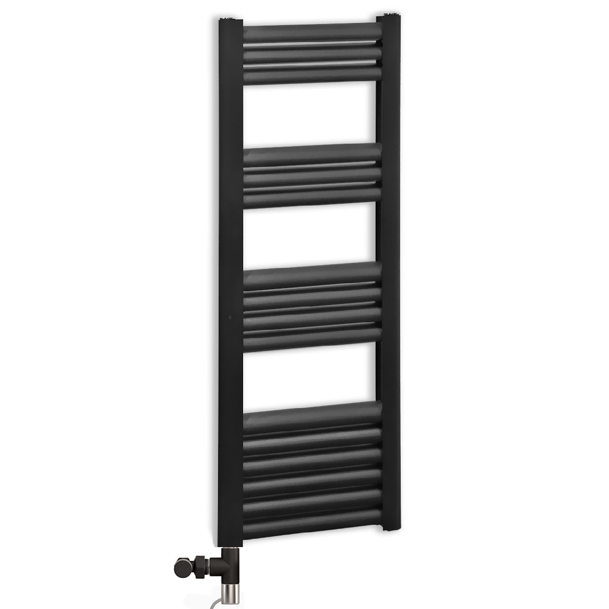  Dual Fuel 500mm x 1000mm Accuro Korle Matt Black Designer Heated Towel Rail Radiator