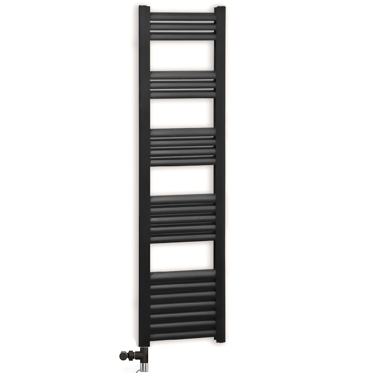  Dual Fuel 500mm x 1400mm Accuro Korle Matt Black Designer Heated Towel Rail Radiator