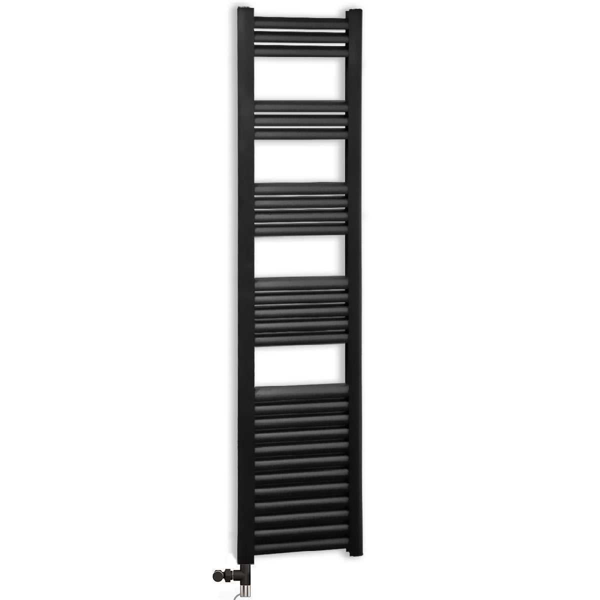  Dual Fuel 500mm x 1600mm Accuro Korle Matt Black Designer Heated Towel Rail Radiator