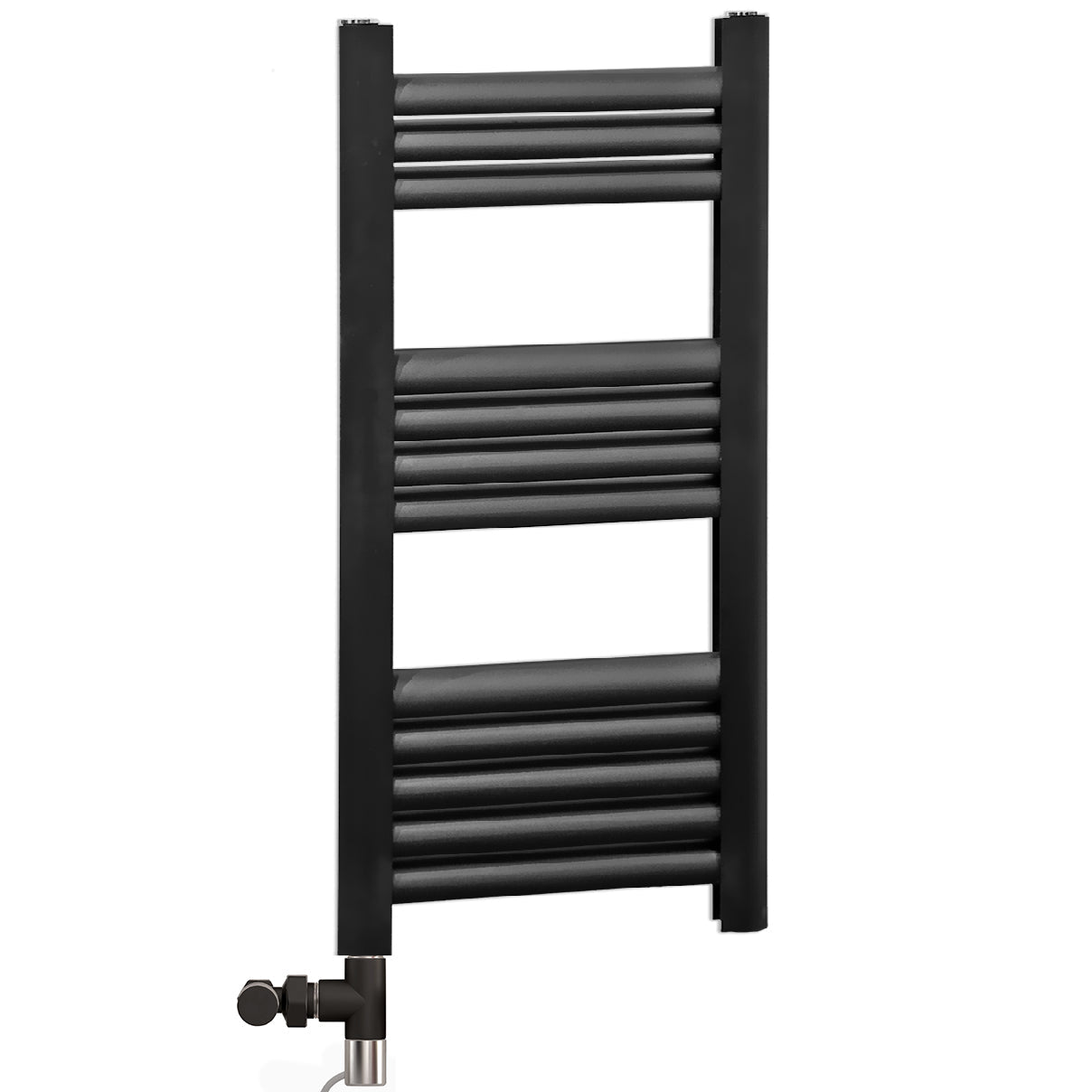  Dual Fuel 500mm x 800mm Accuro Korle Matt Black Designer Heated Towel Rail Radiator