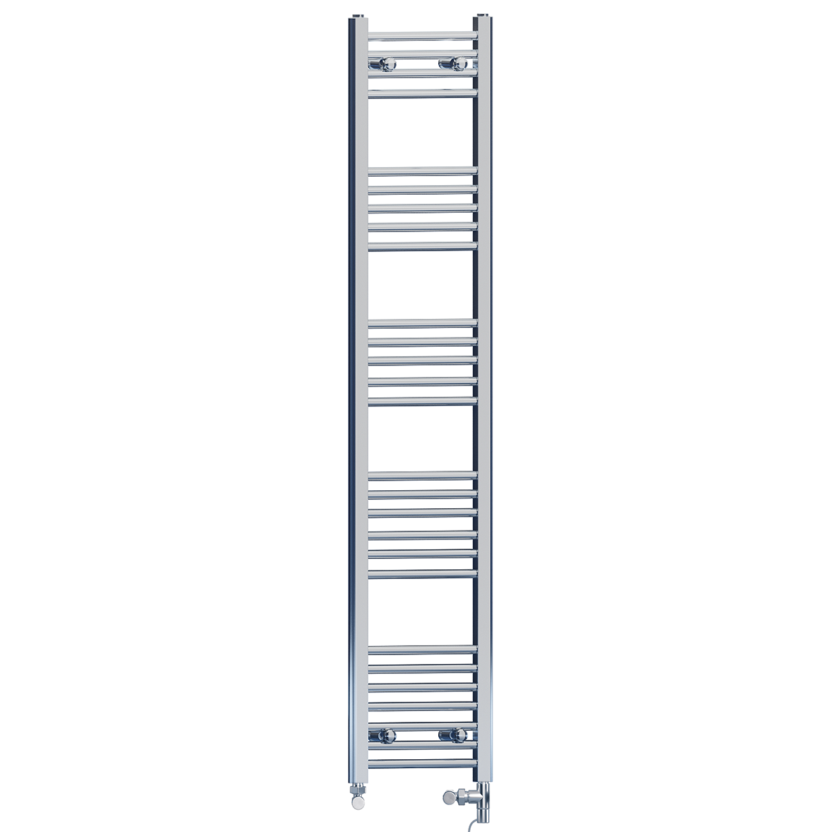 Radiateur sèche-serviettes droit chromé bi-énergie 300 x 1600 mm (robinets et kit de chauffage électrique inclus)