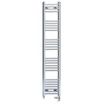  Radiateur sèche-serviettes droit chromé bi-énergie 300 x 1600 mm (robinets et kit de chauffage électrique inclus) 