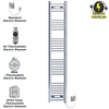 Radiateur sèche-serviettes électrique plat chromé de 350 mm de large et 1700 mm de haut