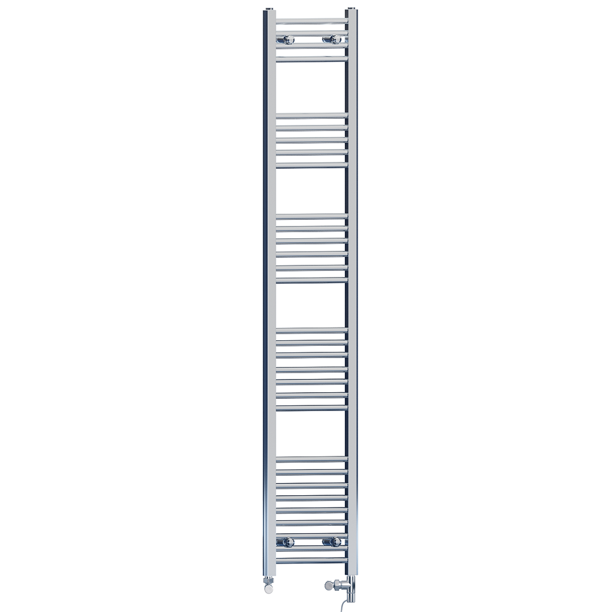  Dual Fuel 300 x 1800 mm gerader Handtuchheizkörper aus Chrom (inkl. Ventile + Elektroheizungs-Kit)
