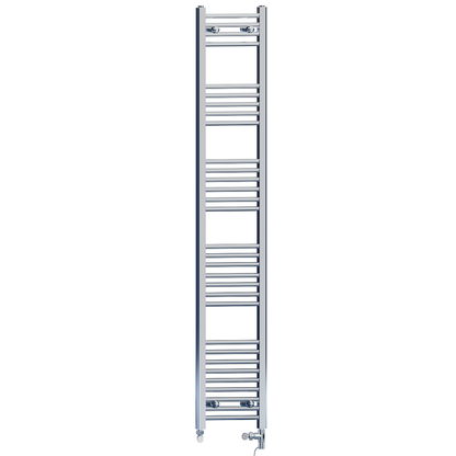  Dual Fuel 300 x 1800 mm gerader Handtuchheizkörper aus Chrom (inkl. Ventile + Elektroheizungs-Kit) 
