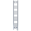 Radiateur sèche-serviettes droit chromé bi-énergie 300 x 1800 mm (robinets et kit de chauffage électrique inclus)