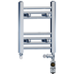 Dual Fuel 300 x 400mm Straight Chrome  Heated Towel Rail Radiator- (incl. Valves + Electric Heating Kit) 
