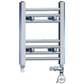 Dual Fuel 350 x 400mm Straight Chrome  Heated Towel Rail Radiator- (incl. Valves + Electric Heating Kit) 