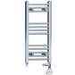 Dual Fuel 350 x 700mm Straight Chrome  Heated Towel Rail Radiator- (incl. Valves + Electric Heating Kit) 