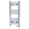 Radiateur sèche-serviettes droit chromé bi-énergie 300 x 700 mm (robinets et kit de chauffage électrique inclus)