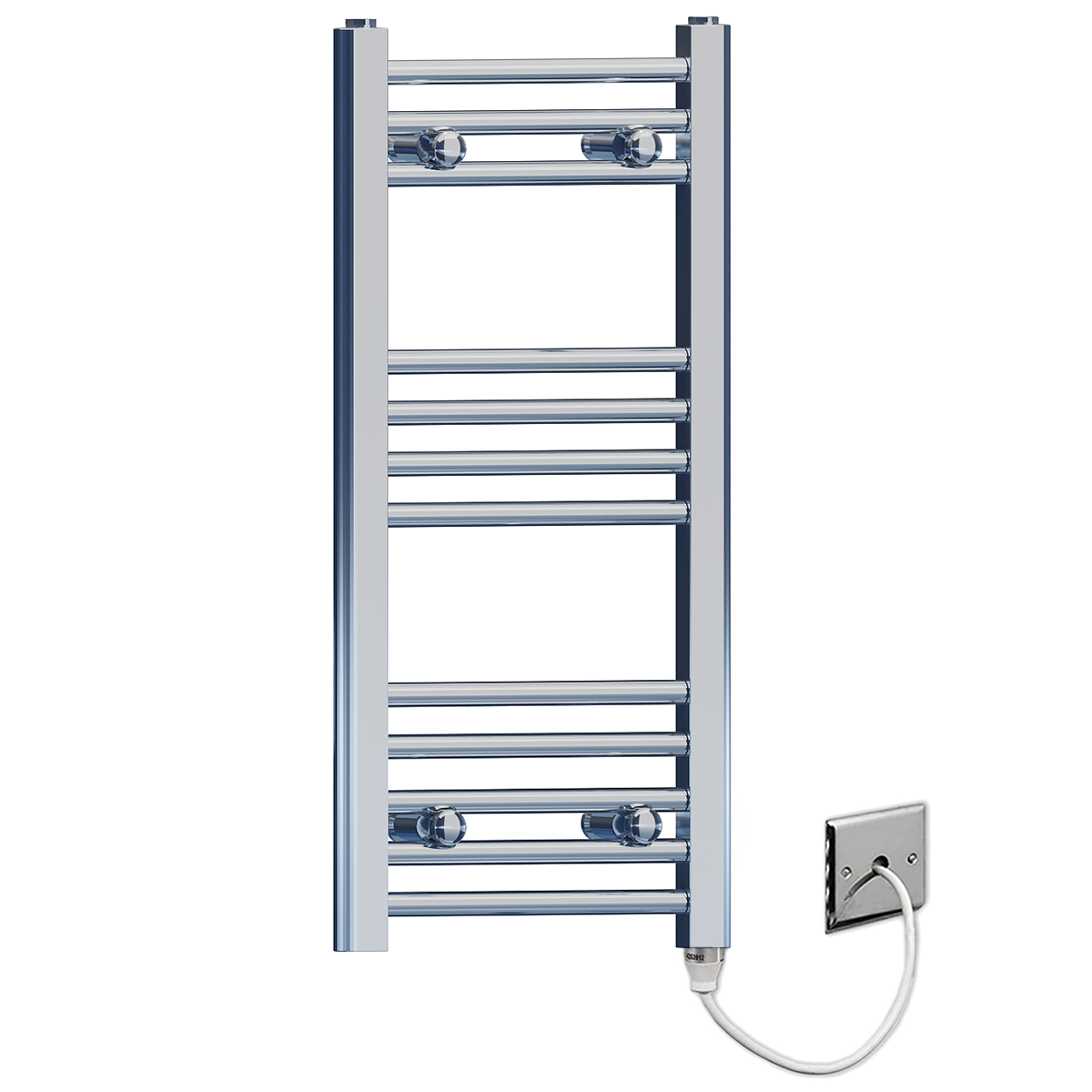Electric Heated Towel 300mm Wide Towel Rail 300mm Wide 700mm High Flat  Chrome Electric Heated Towel Rail Radiator