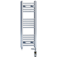 Radiateur sèche-serviettes droit chromé bi-énergie 350 x 900 mm (robinets et kit de chauffage électrique inclus) 