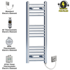 Radiateur sèche-serviettes électrique plat chromé de 350 mm de large et 900 mm de haut