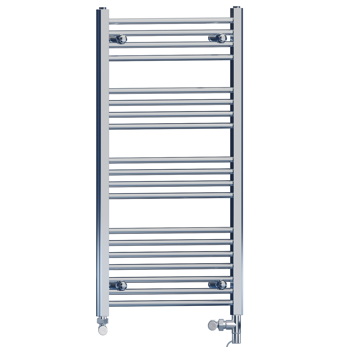  Dual Fuel 400 x 1000 mm gerader Handtuchheizkörper aus Chrom (inkl. Ventile + Elektroheizungs-Kit)