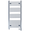 Radiateur sèche-serviettes droit chromé bi-énergie 400 x 1 000 mm (robinets et kit de chauffage électrique inclus)