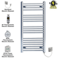 Radiateur sèche-serviettes électrique plat chromé de 450 mm de large et 1 000 mm de haut 