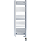 Dual Fuel 500 x 1400mm Straight Chrome  Heated Towel Rail Radiator- (incl. Valves + Electric Heating Kit) 