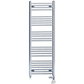 Dual Fuel 450 x 1400mm Straight Chrome  Heated Towel Rail Radiator- (incl. Valves + Electric Heating Kit) 
