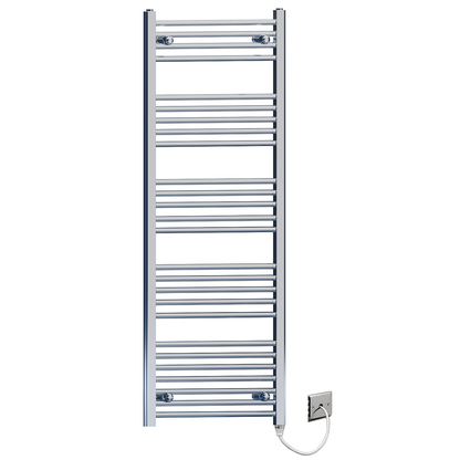  450 mm breit – 1400 mm hoch, flacher, elektrischer Handtuchheizkörper aus Chrom 