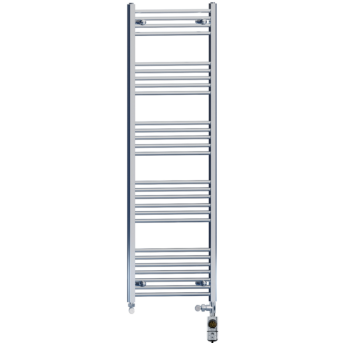  Dual Fuel 550 x 1600mm Straight Chrome  Heated Towel Rail Radiator- (incl. Valves + Electric Heating Kit)