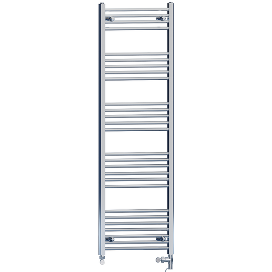 450mm x 1500mm Chrome Dual Fuel Heated Towel Rail | Flat Ladder 