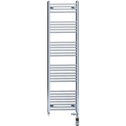  Dual Fuel 550 x 1700mm Straight Chrome  Heated Towel Rail Radiator- (incl. Valves + Electric Heating Kit) 